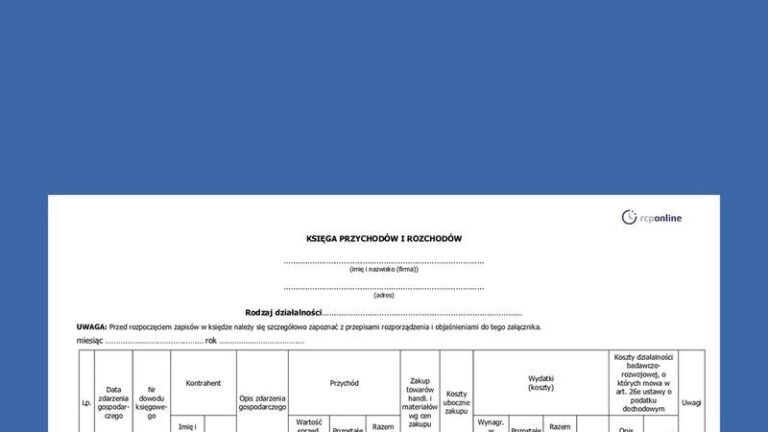 Książka przychodów i rozchodów: Jak obliczyć podatek dochodowy skutecznie?